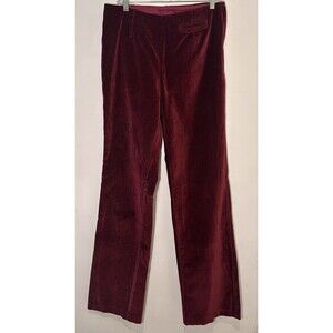 Newport News Burgundy Velvet Pants Size 12 Tall Straight Leg